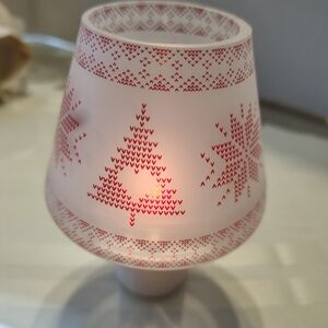 Festive Red and White Candle Holder
